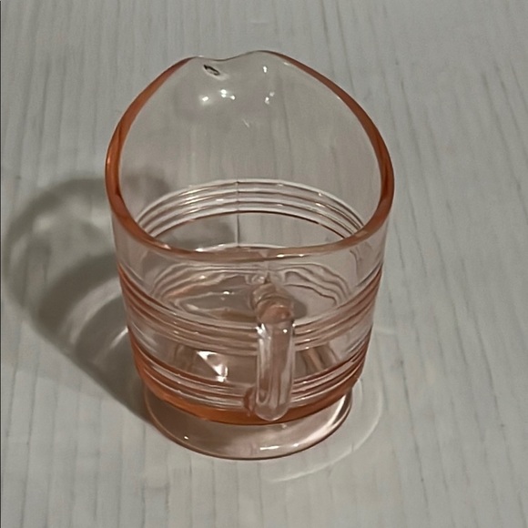 Vintage Pink Depression Glass Anchor Hocking Banded Rings Cream and Sugar - Picture 6 of 7